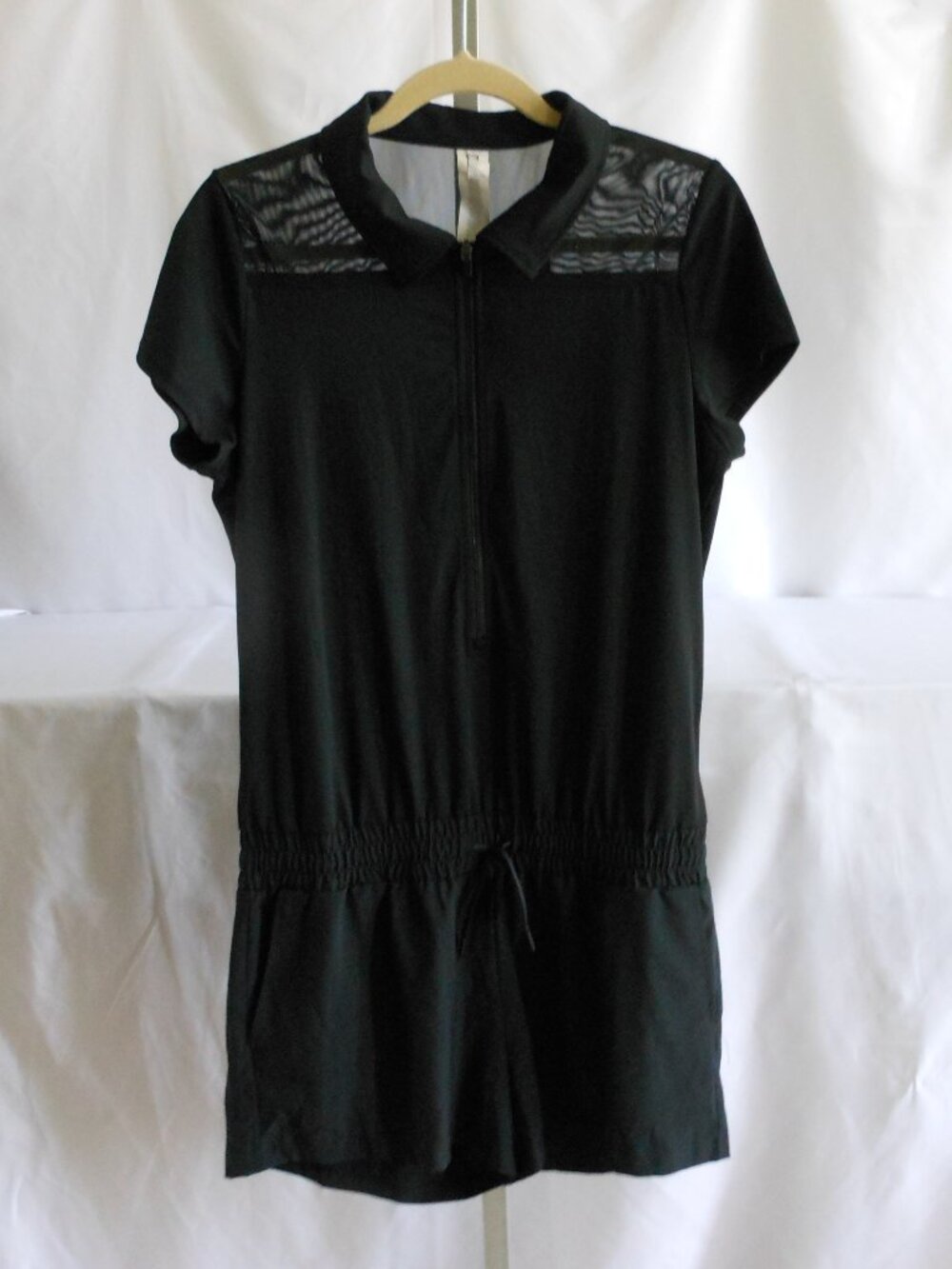 Fabletics Marseille Size M/8/10 Black Zip Front Romper